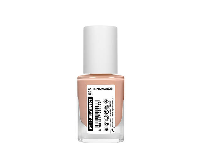 Лак для ногтей topface Jelly Effect Nail Polish быстросохнущий № 26 Оранжево-бежевый (PT110) - Фото 2