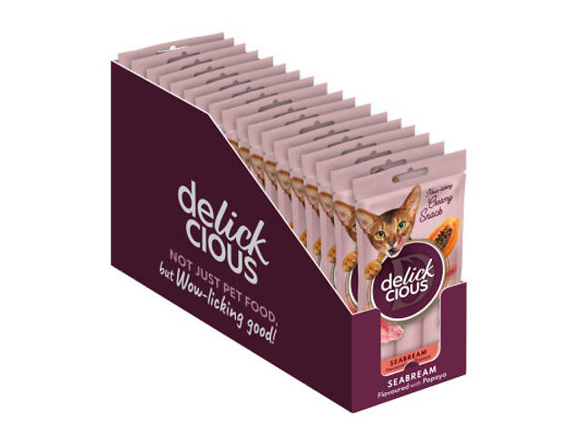 Ласощі для котів Delickcious Дорада з додаванням папаї 4 х 15 г (4820269141612) - Фото 2