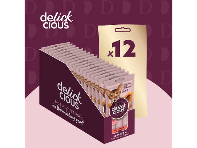 Ласощі для котів Delickcious Дорада з додаванням папаї 4 х 15 г (4820269141612) - Фото 5