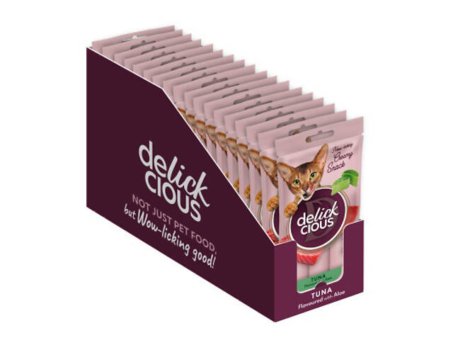 Ласощі для котів Delickcious Тунець з додаванням алое 4 х 15 г (4820269141605) - Фото 2