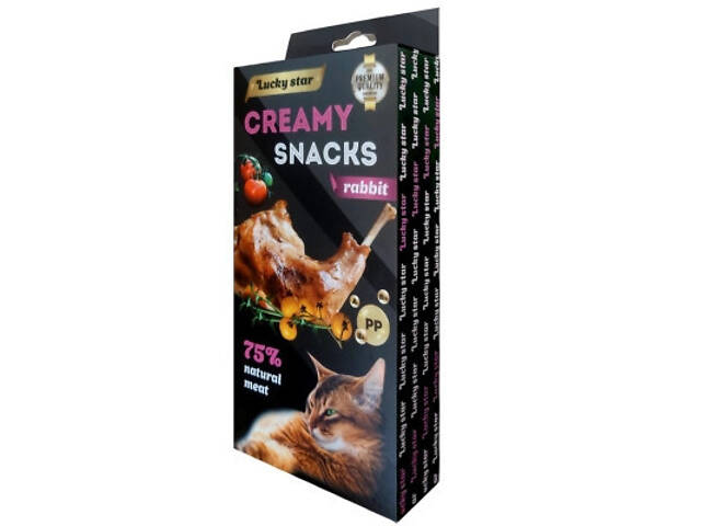 Ласощі для котів Lucky Star М'яке пюре з м'яса кролика в стиках 10 г (4820281500527) - Фото 1