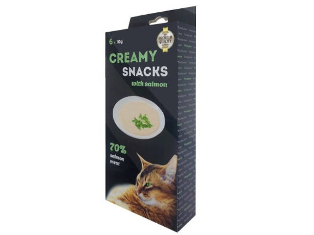 Ласощі для котів Lucky Star М'яке пюре з м'якоті дикого лосося в стіках 10 г (4820281500206) - Фото 1