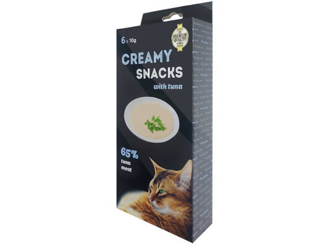 Ласощі для котів Lucky Star М'яке пюре з м'якоті тихоокеанського тунця та креветок у стіках 10 г (4820281500213) - Фото 1