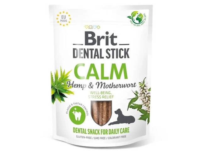 Ласощі для собак Brit Dental Stick Calm заспокійливі, конопля та пустирник 251 г (8595602564385) - Фото 1