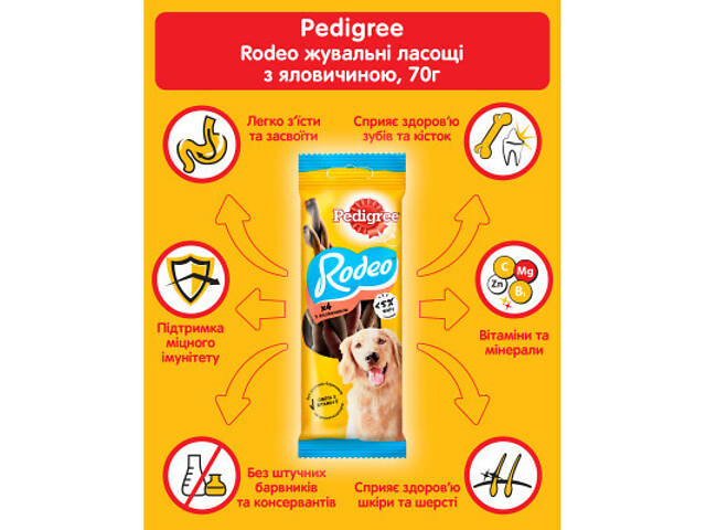 Ласощі для собак Pedigree Rodeo для чищення зубів 70 г (4008429090110) - Фото 5