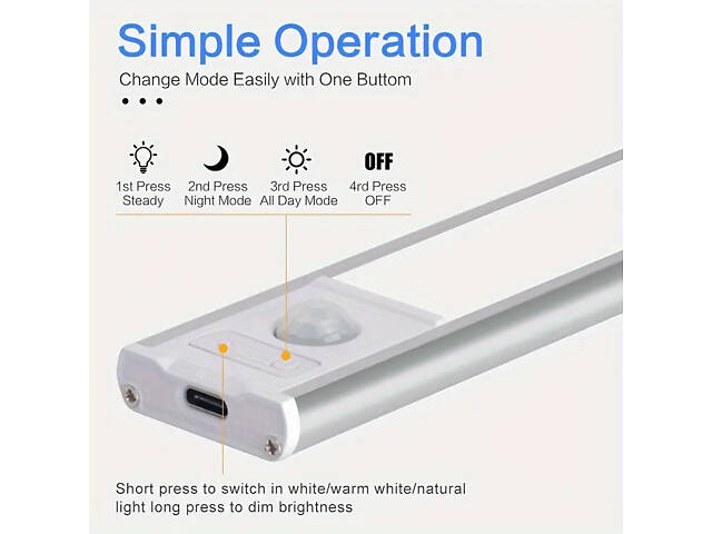 Лампа аккумуляторна з датчиком руху - Фото 2