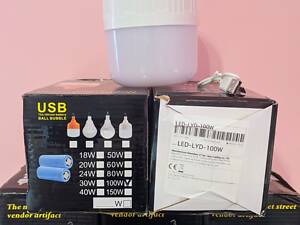 Лампа акумуляторна аварійна, реальних 100 Вт, на акумуляторі 18650