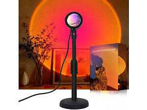 Атмосферная лампа Проекционный светильник Atmosphere Sunset Lamp эффект радуги, лампа эффект солнца.