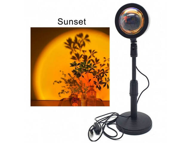 Атмосферная лампа Проекционный светильник Atmosphere Sunset Lamp эффект радуги, лампа эффект солнца. - Фото 5