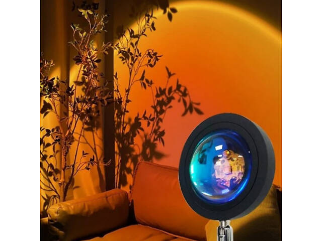 Атмосферная лампа Проекционный светильник Atmosphere Sunset Lamp эффект радуги, лампа эффект солнца. - Фото 8