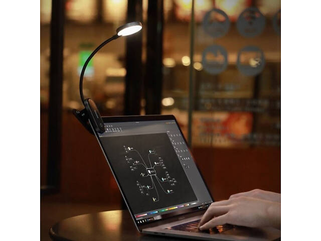 Лампа Baseus Comfort Reading Mini Clip Lamp (DGRAD-0) Dark Gray - Фото 4