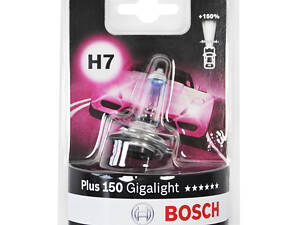 Лампа галогенна Bosch GigaLight +150 H7 12V 55W PX26d (блістер 1 шт.) 1987301137