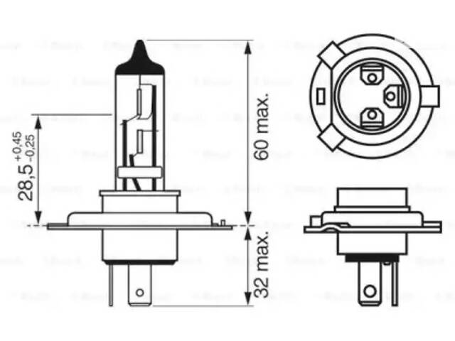 Лампа галогенная Bosch Longlife Daytime H4 12V 60/55W