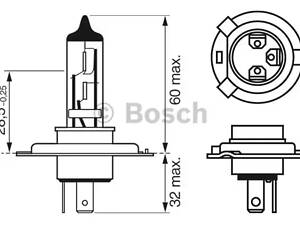 Лампа галогенная Bosch Plus 30 H4 12V 60/55W