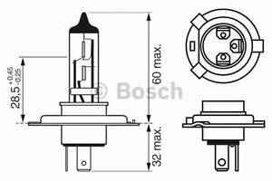 Лампа галогенная Bosch Plus 50 H4 12V 60/55W