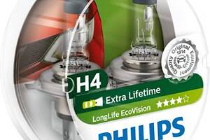 Лампа галогенная Philips LongLife EcoVision H4 12V 60/55W (2 шт.)