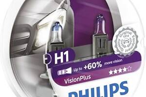 Лампа галогенная Philips VisionPlus +60% H1 12V 55W (2 шт.)