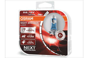 Лампа головного света Osram H4 60/55W Night Breaker Laser -2024150% 64193NBL150