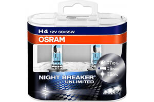 Лампа головного света Osram H4 60/55W Night Breaker Unlimited -2024110% 64193NBU