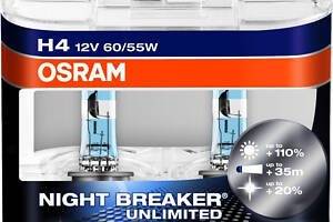 Лампа головного света Osram H4 60/55W Night Breaker Unlimited -2024110% 64193NBU