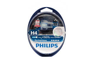 Лампа головного света Philips H4 60/55W 12342GT Racing Vision -2024150%