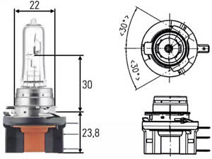 Лампа H15 12V 15/55W PGJ23t-1