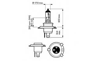 Лампа H4VisionPlus12V 60/55W P43t-38 +60%