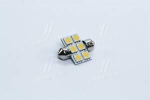 Лампа LED Софитные C5W 24V T11x31-S8.5 (6 SMD size5050) WARM WHITE <TEMPEST>