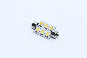 Лампа LED Софитные C5W 24V T11x39-S8.5 (6 SMD size5050) WARM WHITE <TEMPEST>