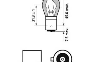 Лампа розжарювання жовта PY21W 12V 21W