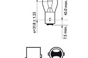 Лампа накаливания P21/5W 12V 21/5W