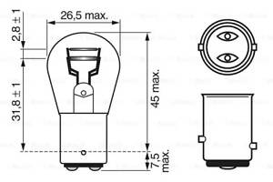 Лампа розжарювання P21/5W 12V 21/5W