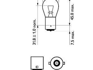 Лампа накаливания P21W 12V 21W