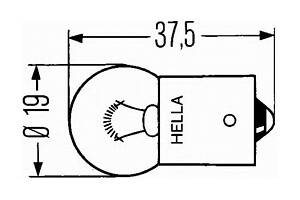 Лампа накаливания R10W 12V 10W 8GA002071131