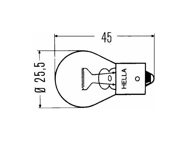 Лампа накаливания Standart P21W 12V 21W