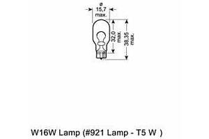 Лампа накаливания W16W 12V 16W