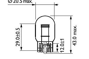 Лампа накаливания W21/5W 12V 21/5W