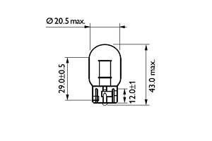 Лампа накаливания W21W 12V 21W