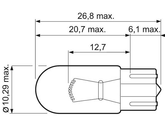 Лампа накаливания W5W 12V 5W