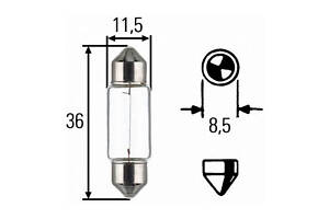 Лампа розколювання Long Life C5W 12V 5W 8GM002092171