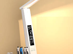 Настольная лампа аккумуляторная LED (+ часы, календарь, термометр)