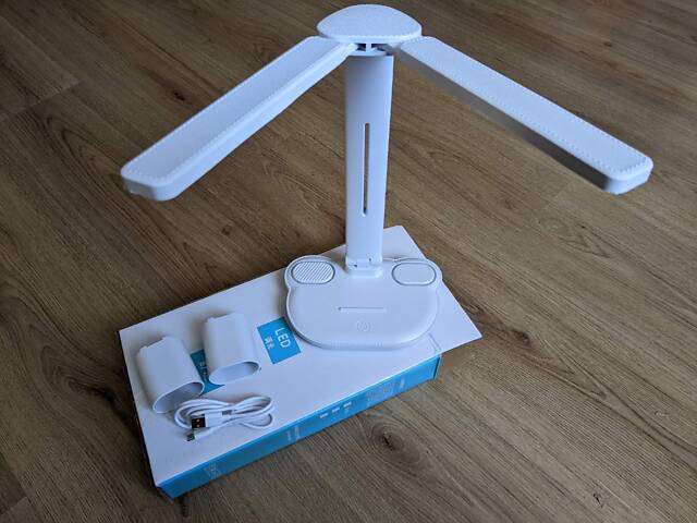 Лампа настольная аккумуляторная LED двойная с держателями для канцелярии. - Фото 2