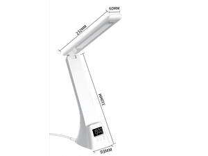 Настільна лампа з годинником та бездротовою зарядкою.