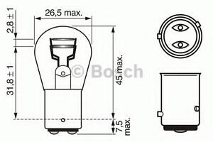 лампа p21/4 w 12v w-v