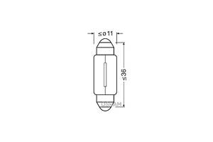 Лампа плафона салону 12V 10W C10W SV8 6461