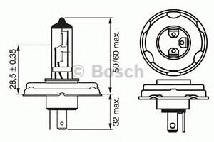 Лампа R2 45/40W 12V Pure Light 12V картон кратн. 10 шт.