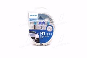 Лампа розжарювання H1 + W5W WhiteVision ultra 12V 55W P14,5s (+60) (3700K) компл.(вир-во Philips) 12258WVUSM U