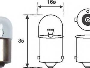 Лампа накаливания R5W 12V 5W BA15s (выр-во Magneti Marelli) MAGNETI MARELLI 004007100000