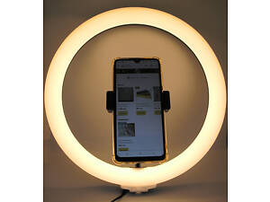 Лампа селфі LED кільцева світлодіодна кільце 32 см з тримачем для телефона та кріпленням під штатив
