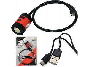 Лампа светодиодная 3.7 В Li-Po 1.5 А/ч 3 Вт гибкий держатель магнит YATO YT-08516